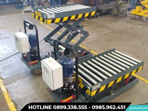 Bàn nâng thủy lực con lăn