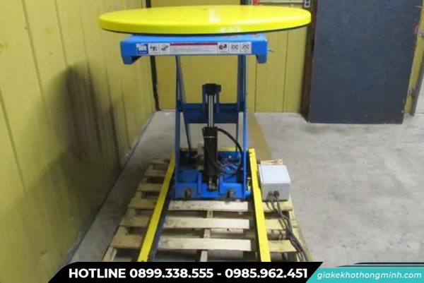 Bàn nâng thủy lực tròn có đường ray